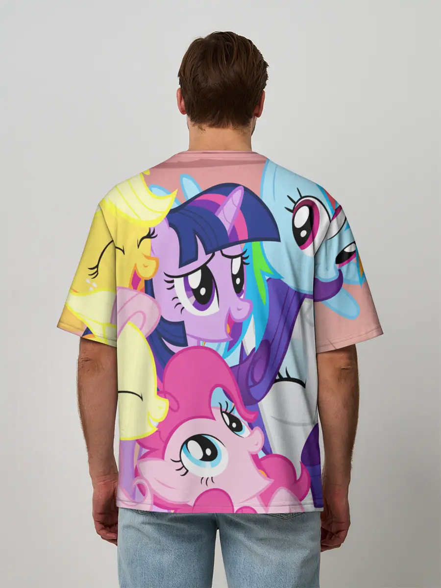 Мужская футболка оверсайз / МАЛЕНЬКИЕ ПОНИ