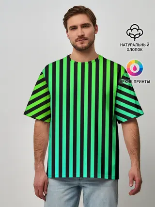 Мужская футболка оверсайз / Пикси полосы