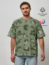 Мужская футболка оверсайз / Камуфляж с котиками