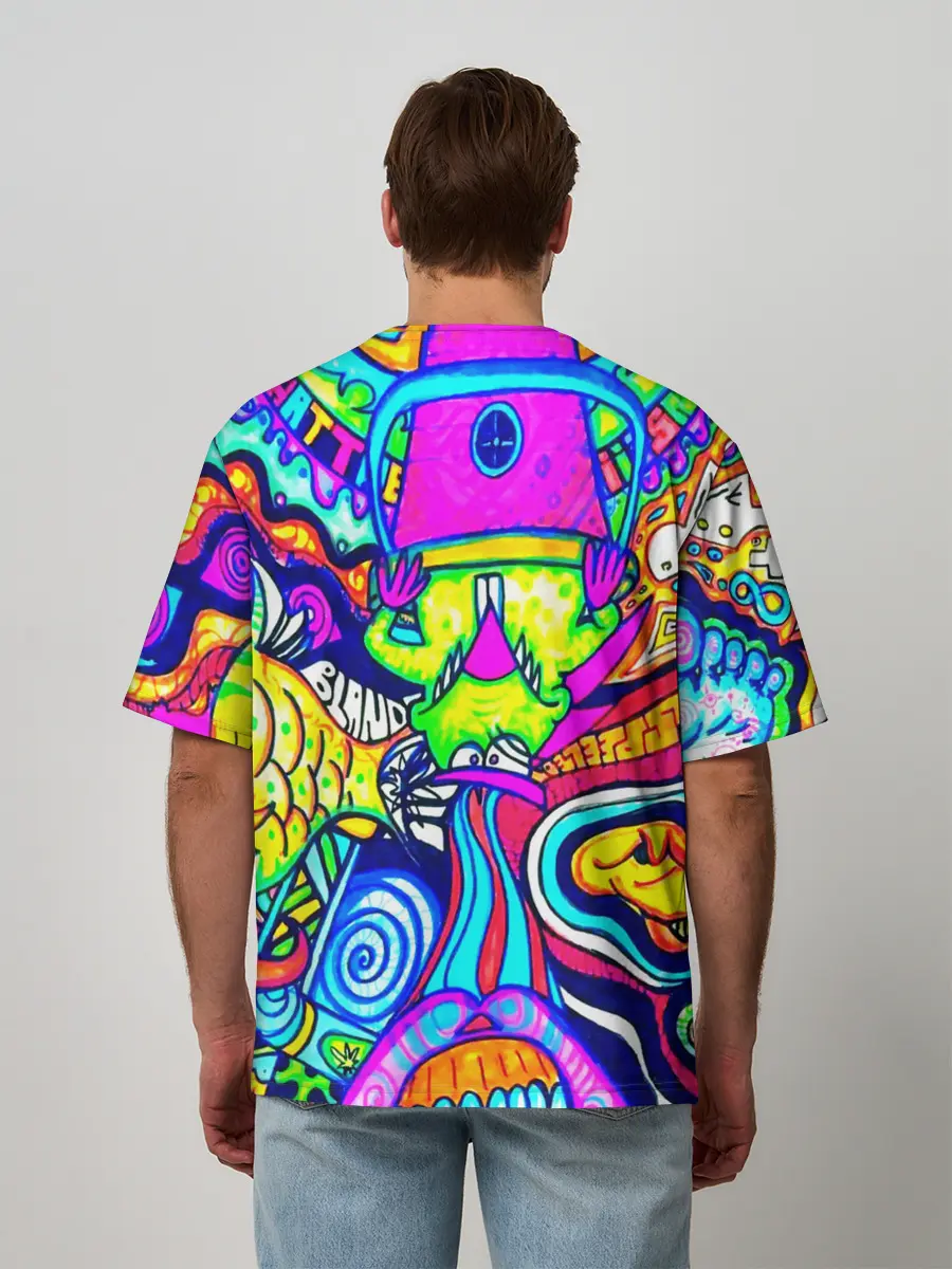 Мужская футболка оверсайз / КИСЛОТНЫЕ РИСУНОК