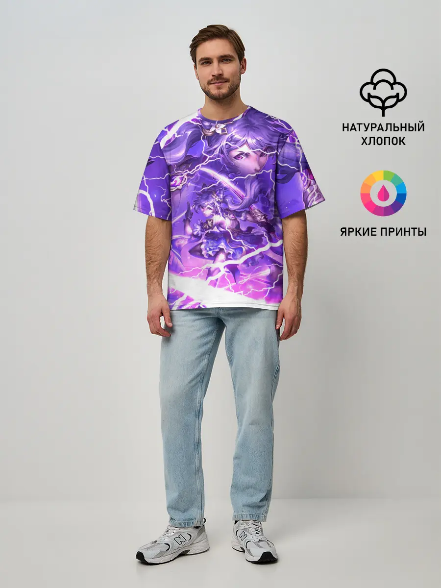 Мужская футболка оверсайз / Баал | Genshin Impact | Геншин Импакт