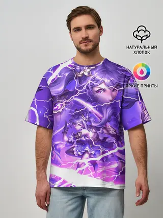 Мужская футболка оверсайз / Баал | Genshin Impact | Геншин Импакт