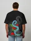 Мужская футболка оверсайз / Дракон и Розы