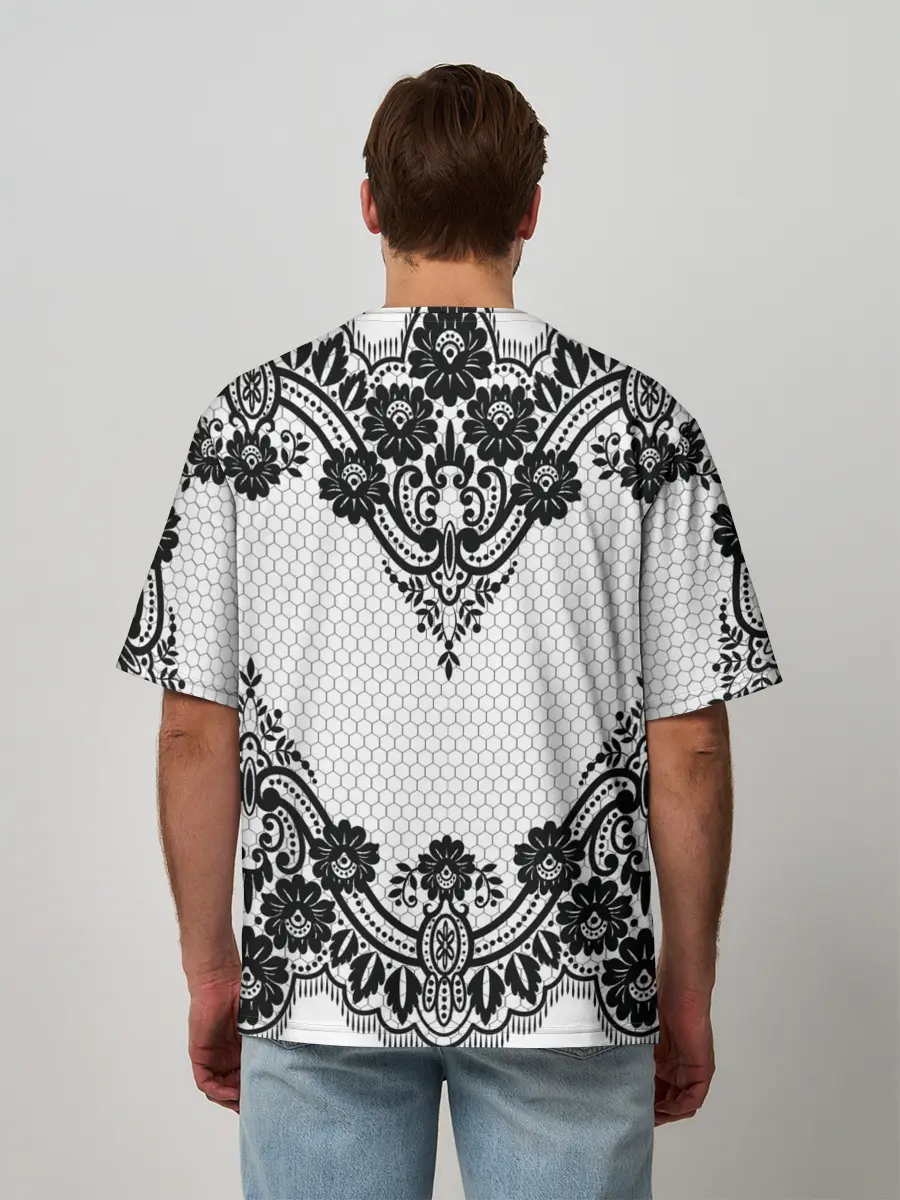 Мужская футболка оверсайз / КРУЖЕВА | WEAVING