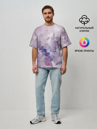 Мужская футболка оверсайз / Узор Мозаика
