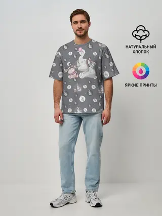 Мужская футболка оверсайз / Слоник