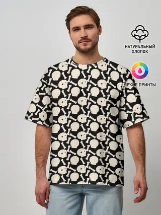 Мужская футболка оверсайз / Patern Halloween 25