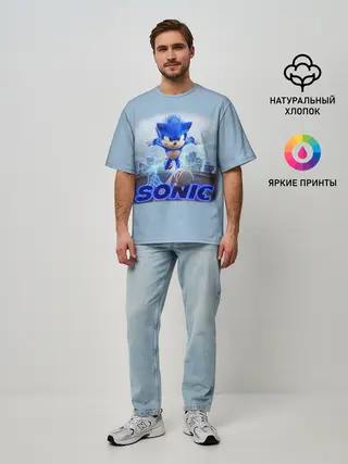 Мужская футболка оверсайз / SONIC