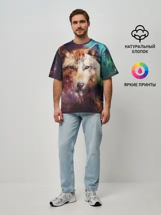 Мужская футболка оверсайз / WOLF