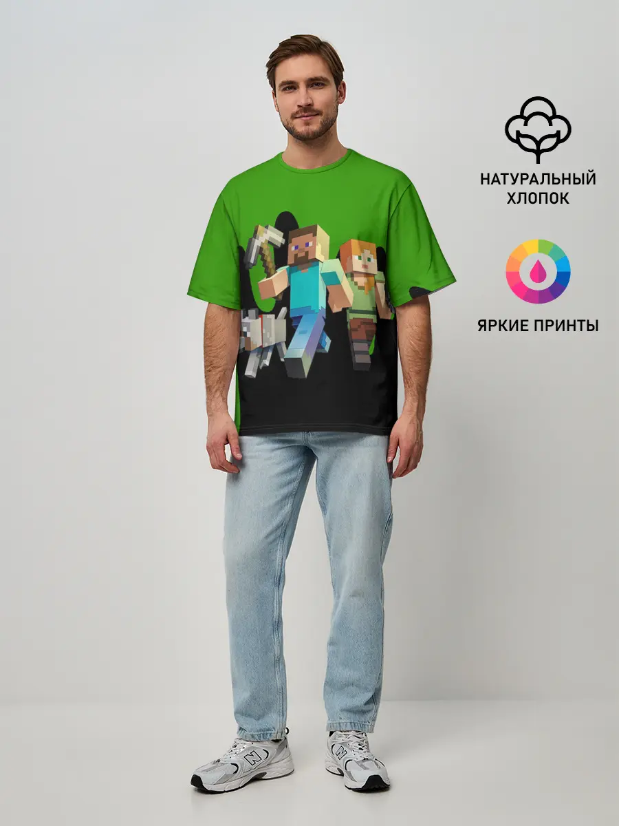 Мужская футболка оверсайз / minecraft