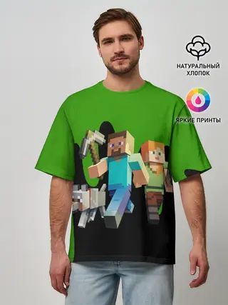 Мужская футболка оверсайз / minecraft
