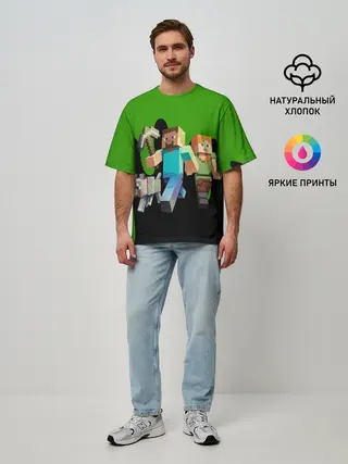 Мужская футболка оверсайз / minecraft