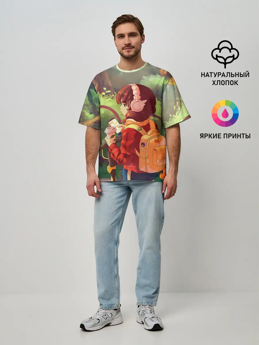 Мужская футболка оверсайз / STUDY GIRL