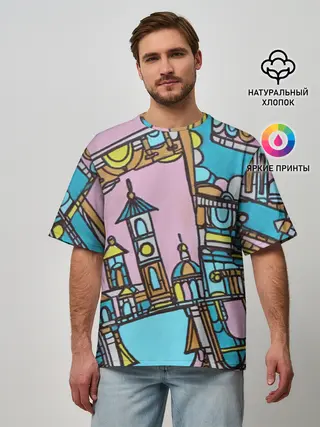 Мужская футболка оверсайз / Римские каникулы