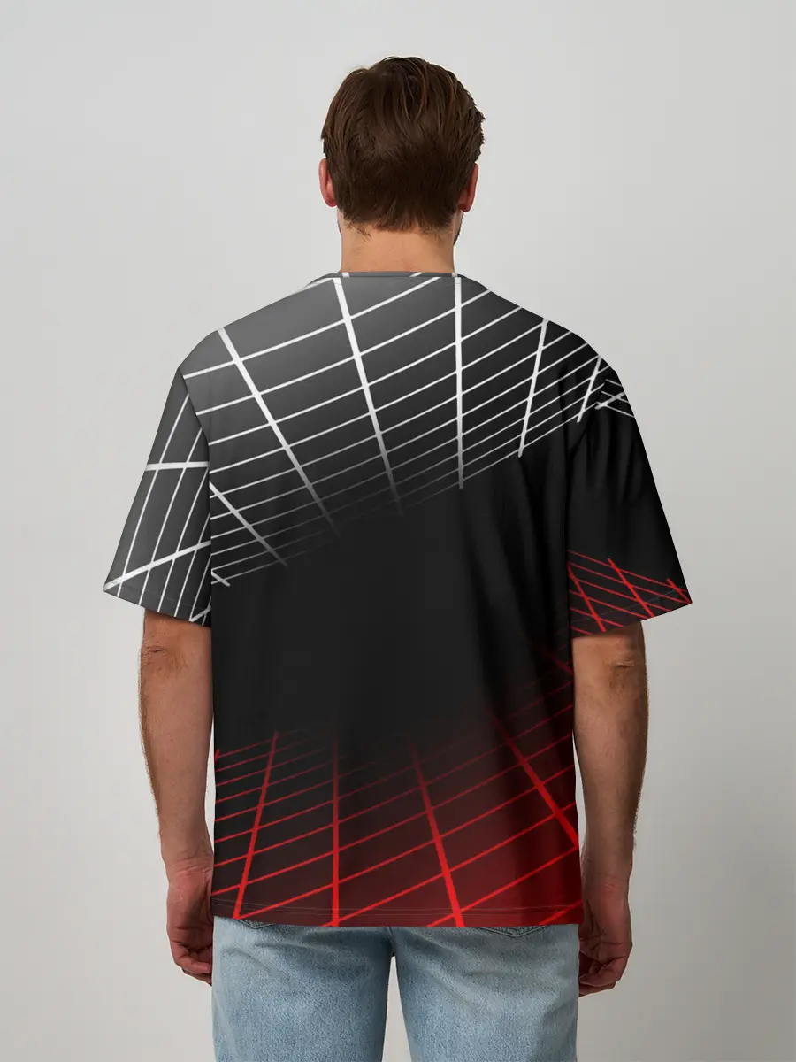 Мужская футболка оверсайз / HONDA / ХОНДА / СЕТКА