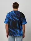 Мужская футболка оверсайз / BLUE FIRE FLAME