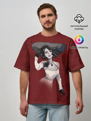 Мужская футболка оверсайз / Resident Evil 8 Димитреску