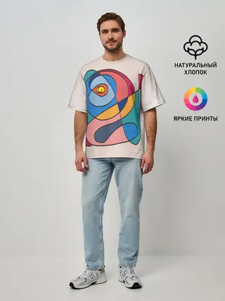 Мужская футболка оверсайз / Абстракция полет фантазии