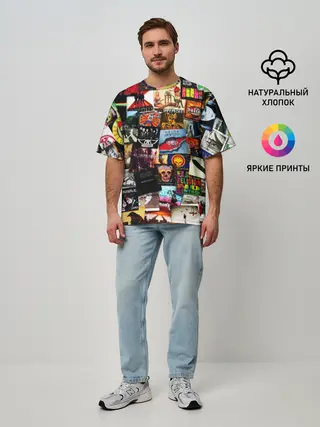 Мужская футболка оверсайз / Альбомы лучших РОК групп