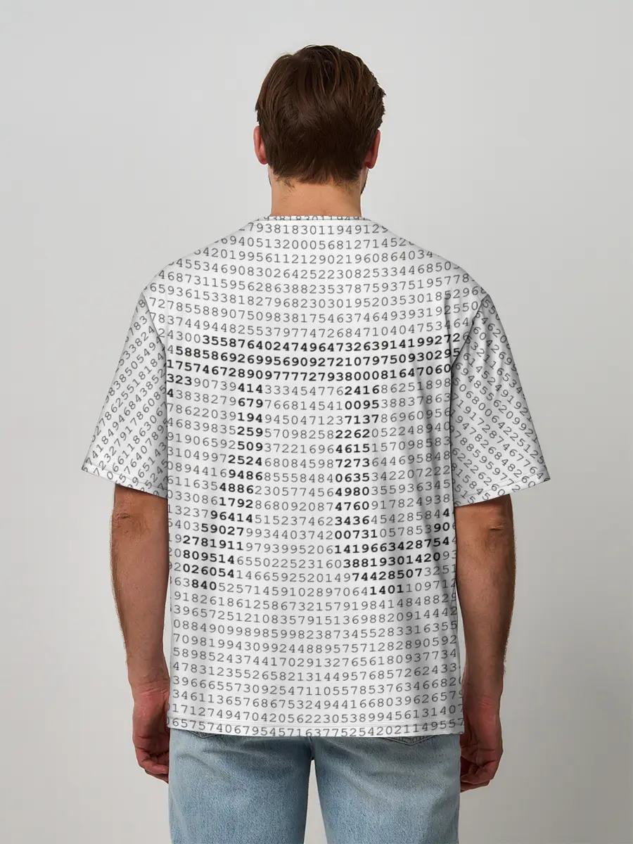 Мужская футболка оверсайз / Число пи