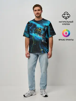 Мужская футболка оверсайз / NEON SAMURAI