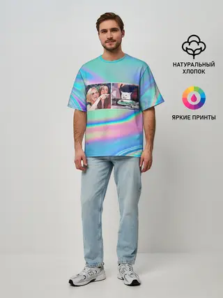 Мужская футболка оверсайз / woman yelling at cat