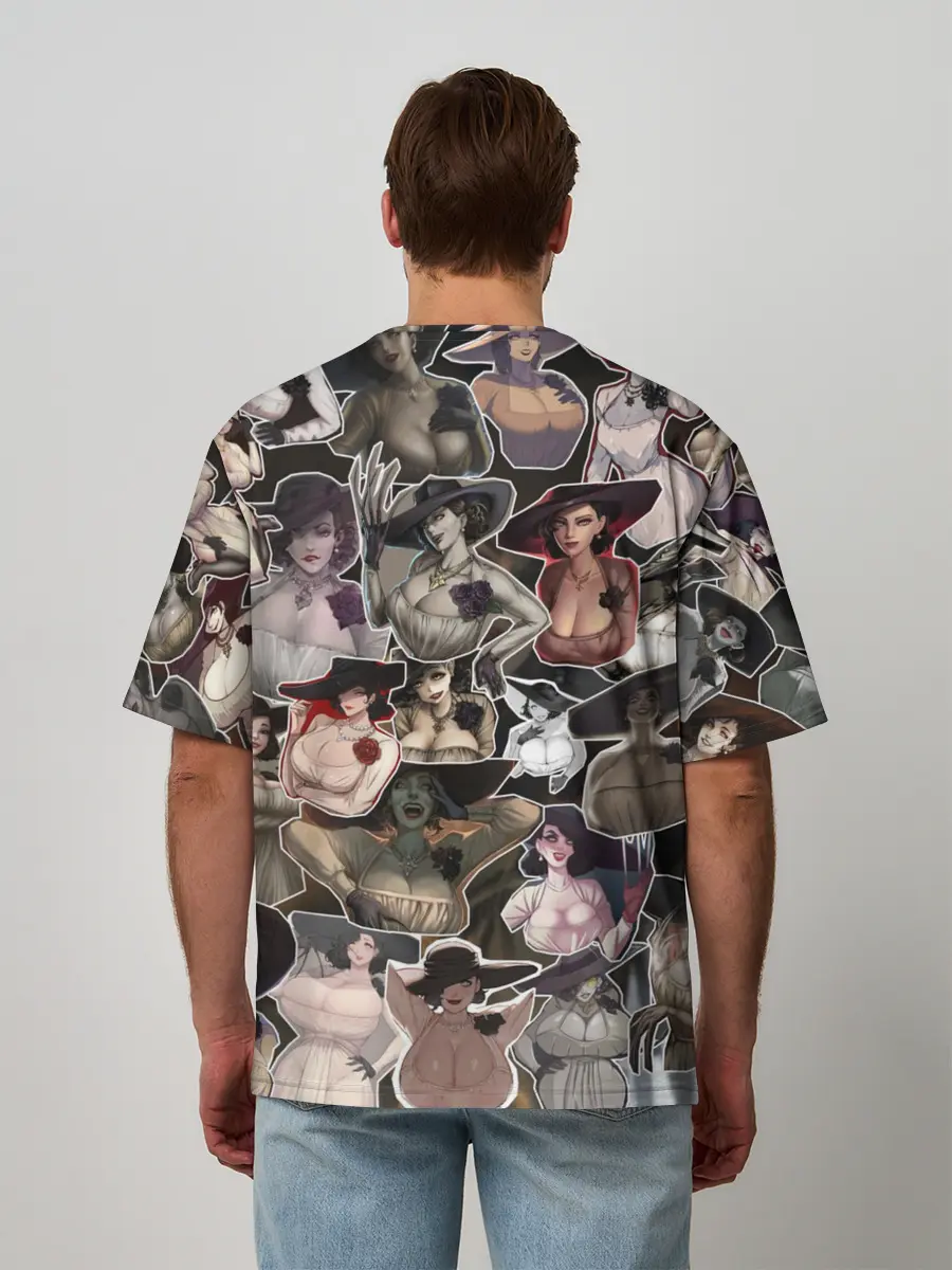 Мужская футболка оверсайз / Dimitrescu stikers style