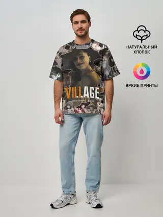 Мужская футболка оверсайз / Dimitrescu stikers style