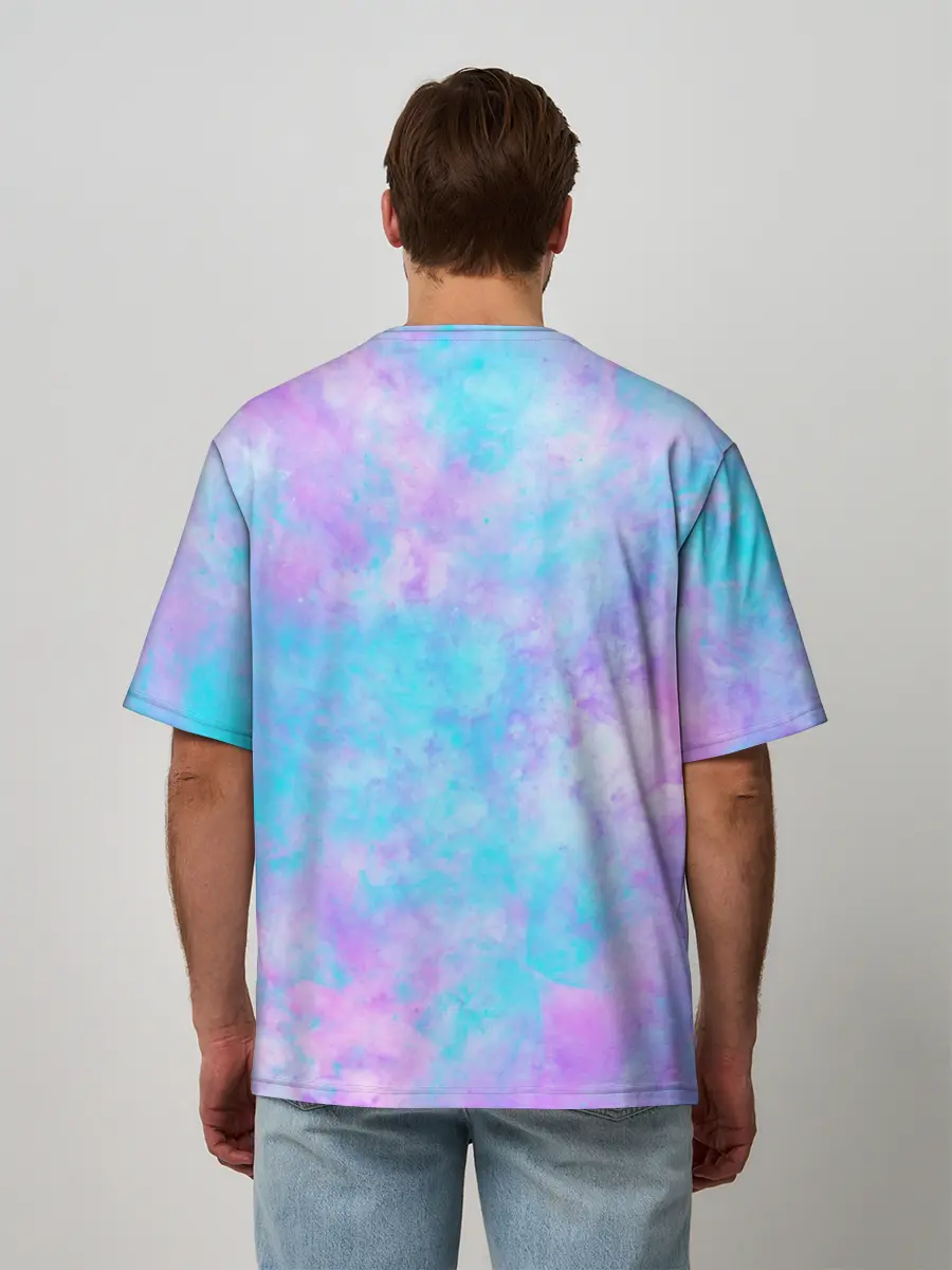 Мужская футболка оверсайз / Мрамор Tie Dye
