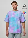 Мужская футболка оверсайз / Мрамор Tie Dye
