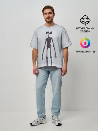 Мужская футболка оверсайз / Сиреноголовый Скелет