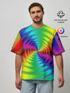Мужская футболка оверсайз / Цветной гипноз
