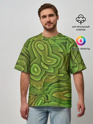 Мужская футболка оверсайз / Необычный камуфляж