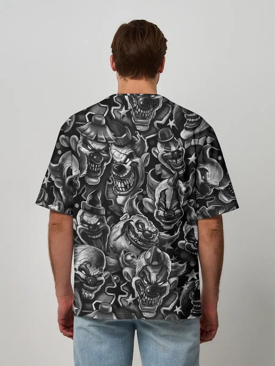 Мужская футболка оверсайз / Злые Клоуны
