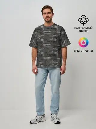 Мужская футболка оверсайз / Gotham City pattern