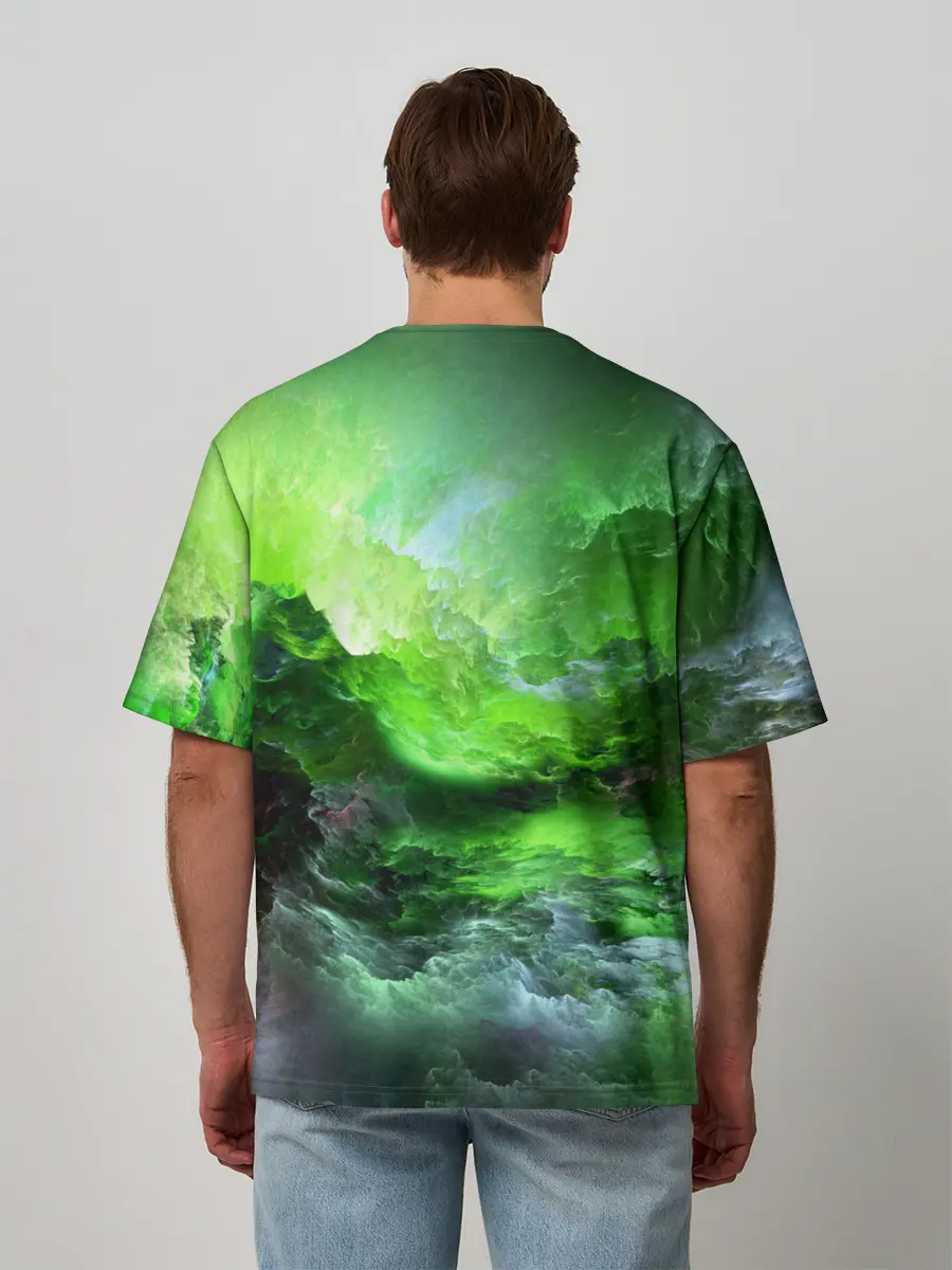 Мужская футболка оверсайз / GREEN SPACE | ЗЕЛЁНЫЙ КОСМОС