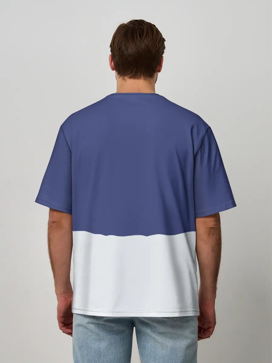 Мужская футболка оверсайз / Санта в трубе с Оленем