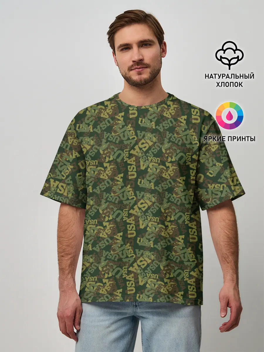 Мужская футболка оверсайз / USA