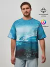 Мужская футболка оверсайз / Под водой