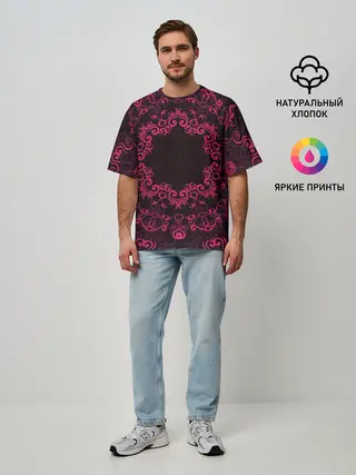 Мужская футболка оверсайз / красивый орнамент