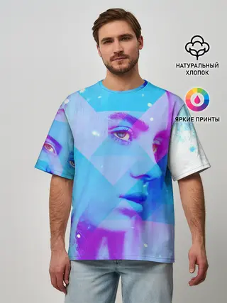 Мужская футболка оверсайз / Billie Blue Star