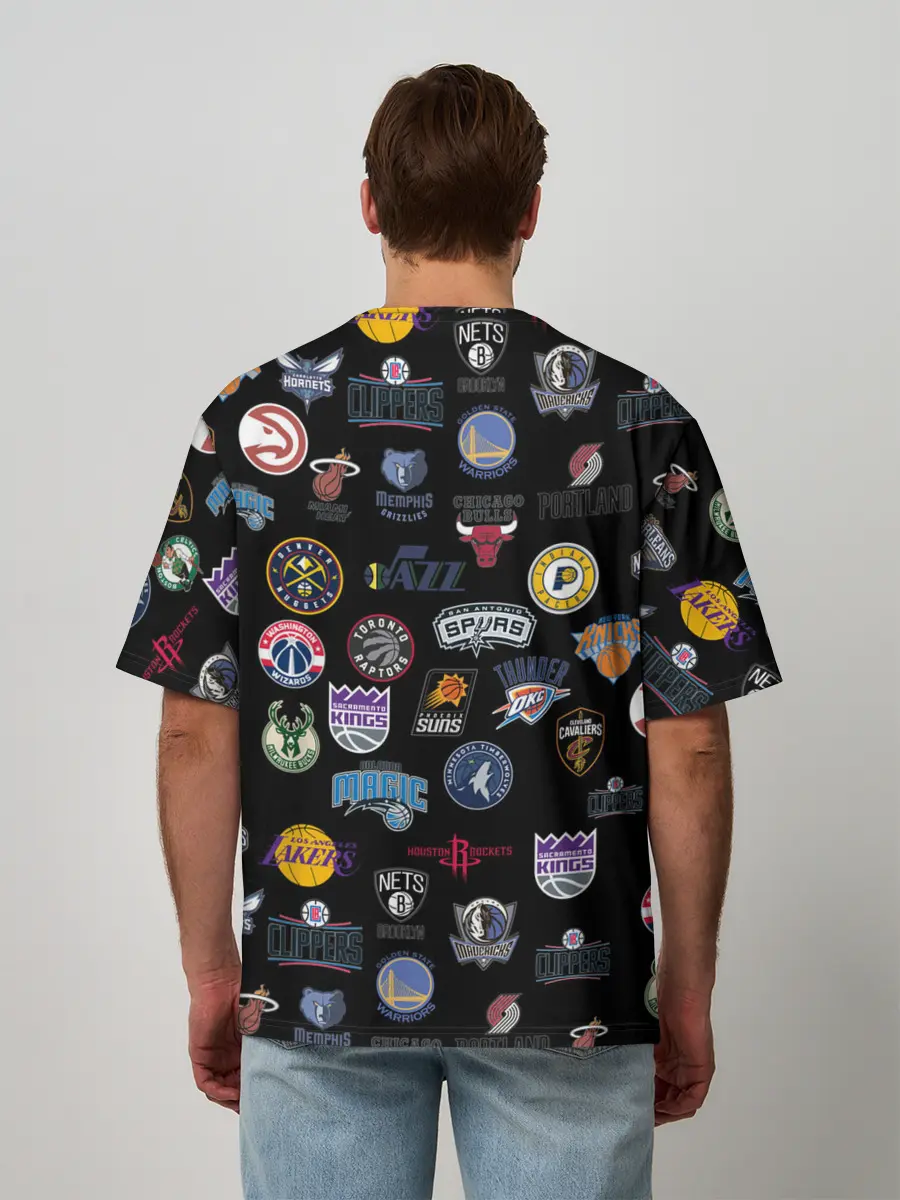 Мужская футболка оверсайз / NBA Pattern | НБА Паттерн