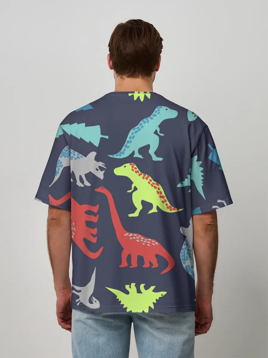 Мужская футболка оверсайз / Динозавры