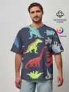 Мужская футболка оверсайз / Динозавры
