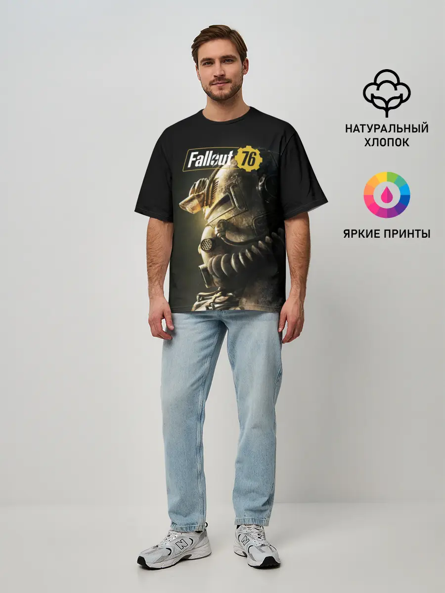 Мужская футболка оверсайз / FALLOUT 76 | ФОЛЛАУТ 76