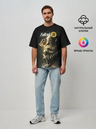 Мужская футболка оверсайз / FALLOUT 76 | ФОЛЛАУТ 76