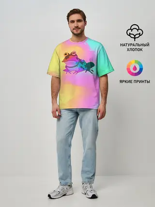 Мужская футболка оверсайз / Кислотная Гипножаба