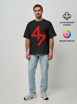 Мужская футболка оверсайз / AGENT 47 HITMAN