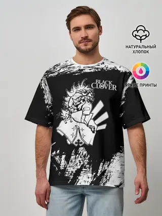 Мужская футболка оверсайз / Черный Аста Чёрный клевер