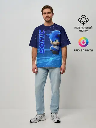 Мужская футболка оверсайз / соник